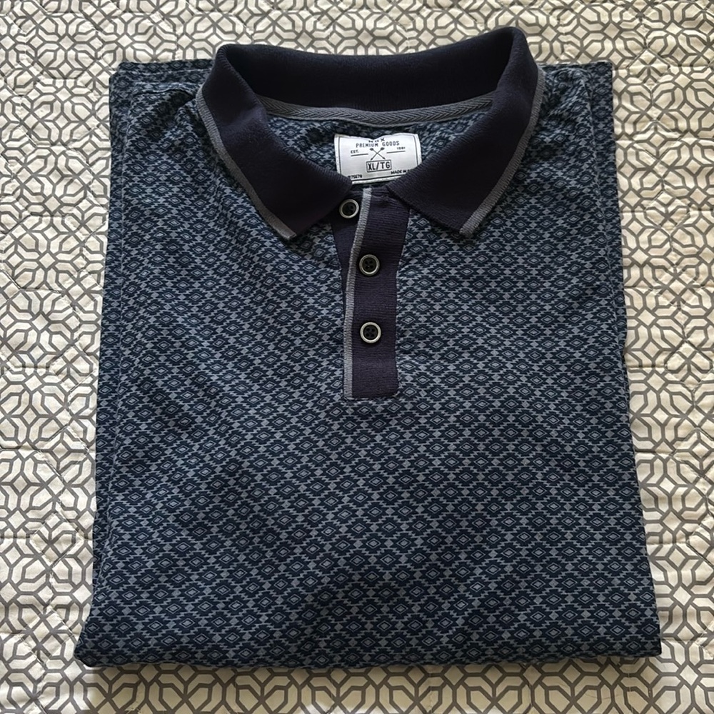MBX Blue/Grey Pattern Men’s XL Golf Short Sleeve Shirt